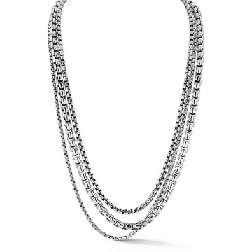 JAI Silver Triple-Strand Necklace, 20"